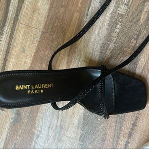 Saint Laurent Black Strappy Heels